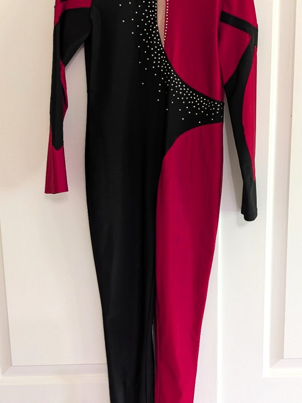 iEFiEL Dancewear, 9/10 , Black and Red with Rhinestone Embellishments